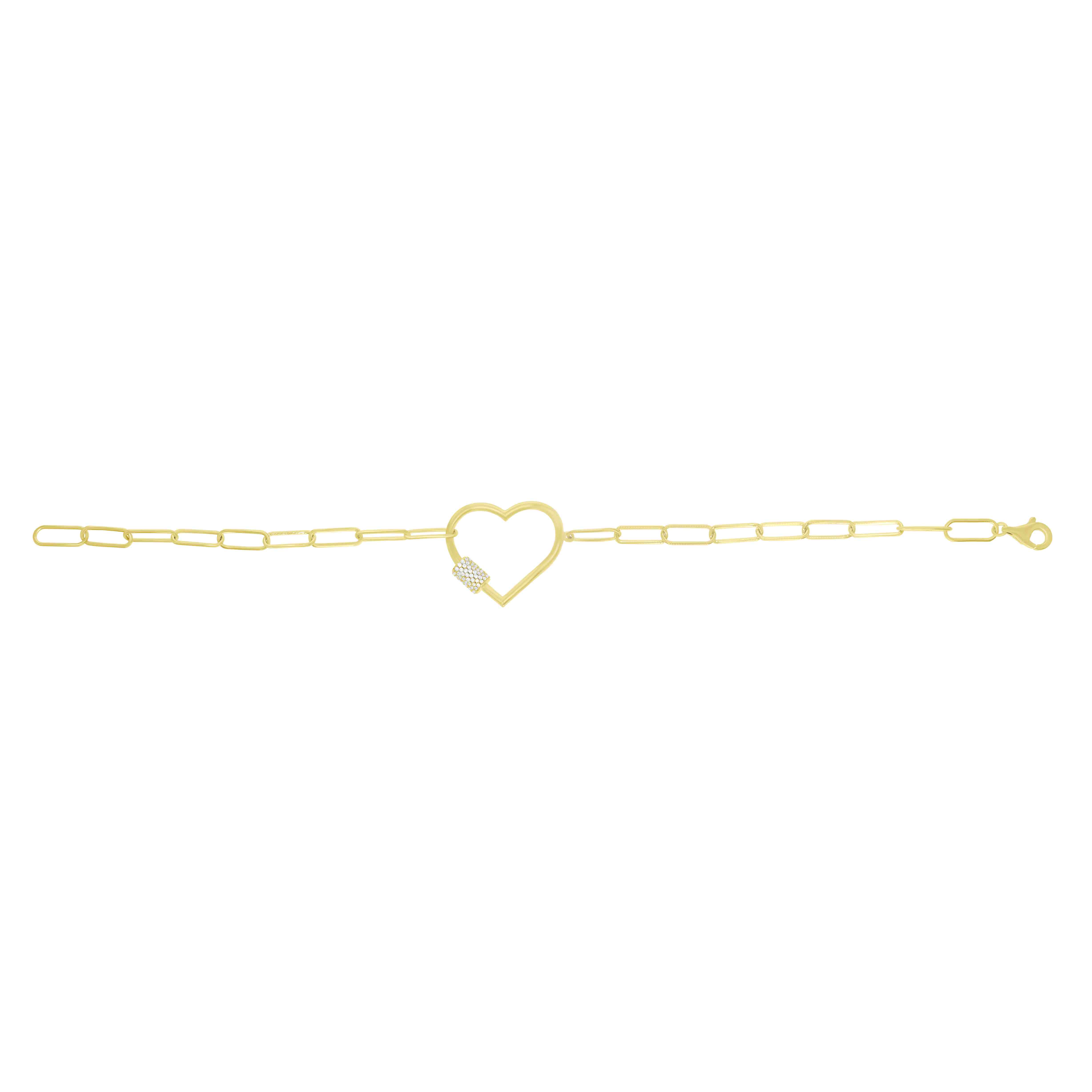 Paperclip Heart Link Bracelet NK41533ABR